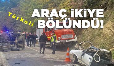 <center> Türkeli: </center><center><font color=’blue’> ARAÇ 2’YE BÖLÜNDÜ-3 YARALI </font></center>