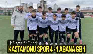 <center> U16 Amatör Futbol: </center><center><font color=’blue’> KASTAMONUSPOR 4 –  ABANA GB 1 </font></center>