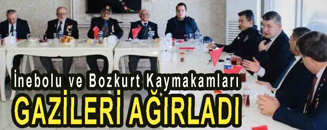 <center> İnebolu ve Bozkurt Kaymakamları </center><center><font color=’blue’> GAZİLERİ AĞIRLADI </font></center>