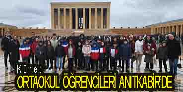 <center> Küre: </center><center><font color=’blue’> ORTAOKUL ÖĞRENCİLERİ ANITKABİR’DE </font></center>