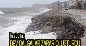<center> İnebolu: </center><center><font color=’blue’> DEV DALGALAR ZARAR OLUŞTURDU </font></center>