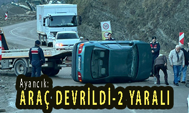 <center> Ayancık: </center><center><font color=’blue’> ARAÇ DEVRİLDİ-2 YARALI  </font></center>