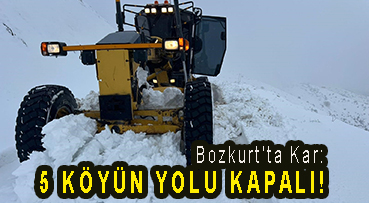<center> Bozkurt’ta Kar: </center><center><font color=’blue’>5 KÖYÜN YOLU KAPALI! </font></center>