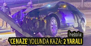 <center> İnebolu: </center><center><font color=’blue’>‘CENAZE’ YOLUNDA KAZA: 2 YARALI </font></center>
