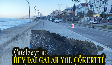 <center> Çatalzeytin: </center><center><font color=’blue’> DEV DALGALAR YOL ÇÖKERTTİ </font></center>