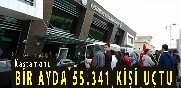 <center> Kastamonu: </center><center><font color=’blue’> BİR AYDA 55.341 KİŞİ UÇTU </font></center>