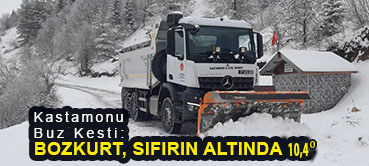 <center> Kastamonu Buz Kesti:  </center><center><font color=’blue’> BOZKURT, SIFIRIN ALTINDA 10,4 DERECE </font></center>