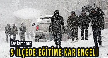 <center> Kastamonu: </center><center><font color=’blue’>9 İLÇEDE EĞİTİME KAR ENGELİ </font></center>