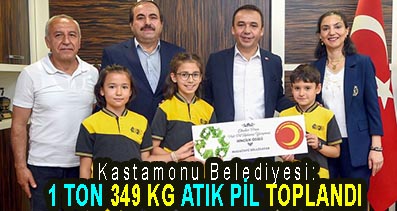 <center> Kastamonu:</center><center><font color=’blue’>1 TON 349 KG ATIK PİL TOPLANDI </font></center>