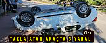 <center> Cide: </center><center><font color=’blue’> TAKLA ATAN ARAÇTA 3 YARALI </font></center>