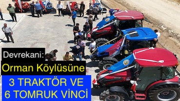 <center> Devrekani’de Orman Köylüsüne </center><center><font color=’blue’>3 TRAKTÖR VE 6 TOMRUK VİNCİ  </font></center>