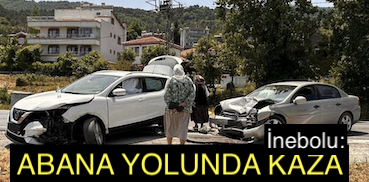 <center> İnebolu: </center><center><font color=’blue’> ABANA YOLUNDA KAZA  </font></center>