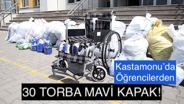 <center> Kastamonu’da Öğrencilerden </center><center><font color=’blue’>30 TORBA MAVİ KAPAK! </font></center>