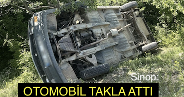 <center> Sinop: </center><center><font color=’blue’> OTOMOBİL TAKLA ATTI </font></center>
