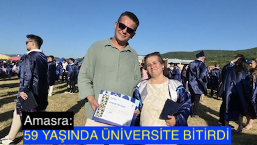 <center> Amasra: </center><center><font color=’blue’>59 YAŞINDA ÜNİVERSİTE BİTİRDİ </font></center>