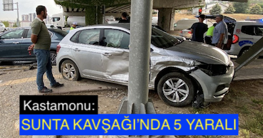 <center> Kastamonu:  </center><center><font color=’blue’> SUNTA KAVŞAĞI’NDA 5 YARALI </font></center>