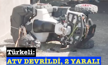 <center> Türkeli: </center><center><font color=’blue’> ATV DEVRİLDİ, 2 YARALI </font></center>