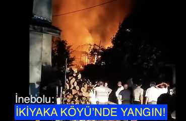 <center> İnebolu: </center><center><font color=’blue’> İKİYAKA KÖYÜ’NDE YANGIN! </font></center>