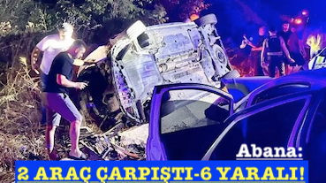 <center> Abana: </center><center><font color=’blue’>2 ARAÇ ÇARPIŞTI-YARALI! </font></center>