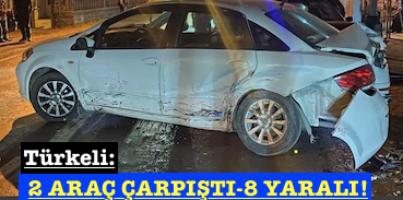 <center> Türkeli: </center><center><font color=’blue’> 2 ARAÇ ÇARPIŞTI-8 YARALI! </font></center>