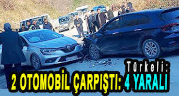 <center> Türkeli: </center><center><font color=’blue’>2 ARAÇ ÇARPIŞTI-2 YARALI </font></center>