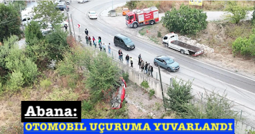 <center> Abana:  </center><center><font color=’blue’> OTOMOBİL UÇURUMA YUVARLANDI </font></center>