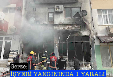 <center> Gerze: </center><center><font color=’blue’> İŞYERİ YANGININDA 1 YARALI </font></center>