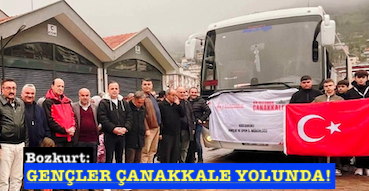<center> Bozkurt: </center><center><font color=’blue’> GENÇLER ÇANAKKALE YOLUNDA! </font></center>