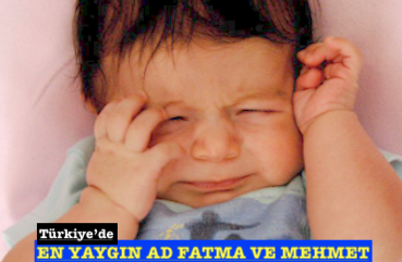 <center> Türkiye’de </center><center><font color=’blue’> EN YAYGIN AD FATMA VE MEHMET </font></center>