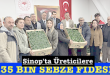<center> Sinop’ta Üreticilere </center><center><font color=’blue’>135 BİN SEBZE FİDESİ  </font></center>