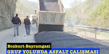 <center> Bozkurt-Bayramgazi </center><center><font color=’blue’> GRUP YOLUNDA ASFALT ÇALIŞMASI </font></center>