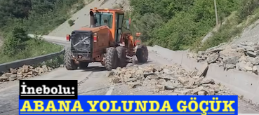 <center> İnebolu: </center><center><font color=’blue’> ABANA YOLUNDA GÖÇÜK </font></center>