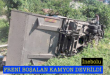 <center> İnebolu: </center><center><font color=’blue’> FRENİ BOŞALAN KAMYON DEVRİLDİ </font></center>